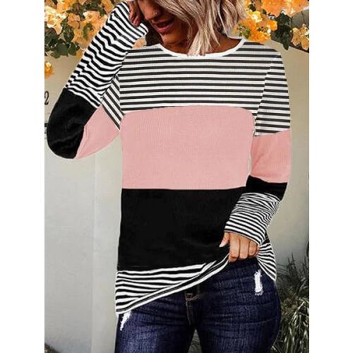 Crew Neck Striped Top