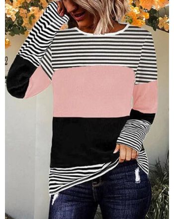 Crew Neck Striped Top