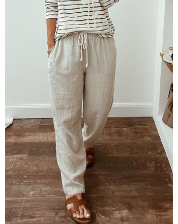 Casual Loose Plain Cotton Pants